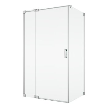 Ușă de duș Sanswiss Cadura, batantă cu parte fixă, stânga, 110×200 cm, profil șlefuit lucios